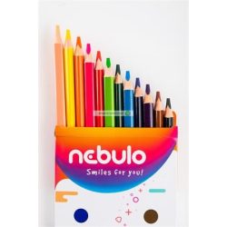 Színes ceruza készlet, hatszögletű, NEBULÓ, 12 szín