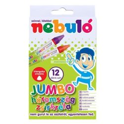 Zsírkréta, háromszögletű, jumbo, 12 darabos, NEBULÓ