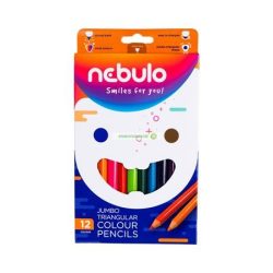   Színes ceruza készlet, háromszögletű, jumbo, NEBULÓ, 12 különböző szín