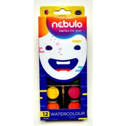 Vízfesték, 12 darabos, 23 mm, NEBULÓ