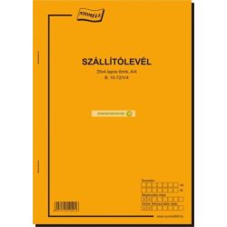 B.10-72/V/4 Szállítólevél A/4, álló, 25x4 lapos
