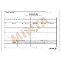   B.11-66 Tárgyi eszközök átadás-átvétel bizonylat szervezeten belül A/5, fekvő, 25x4 l