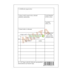   B.11-68 Tárgyi eszközök leltározási egységenkénti nyilvántartó lapja A/5, álló, 2 o