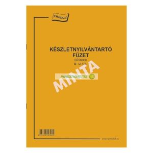 B.12-177 Készletnyilvántartó füzet A/4, álló, 50 lapos