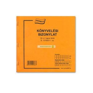 B.13-502/V Könyvelési bizonylat 2 értékoszloppal 16 soros 200x210 mm, fekvő, 50x2 l