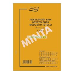   B.22-31/V Pénztárgép napi bevételének módosító tételei A/5 25x2