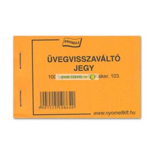 B.KISKER.103 Üvegvisszaváltó jegy 100 lapos