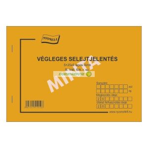 B.VÁLL.6/A Végleges selejtjelentés