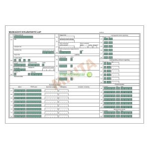 C.0243-40/F Munkaügyi nyilvántartó lap A/4, fekvő, 2 o., 2 sz.