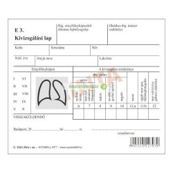   C.3321-35/A Kivizsgálási lap /tüdő/ 160 mm x 125 mm; 2 oldalas