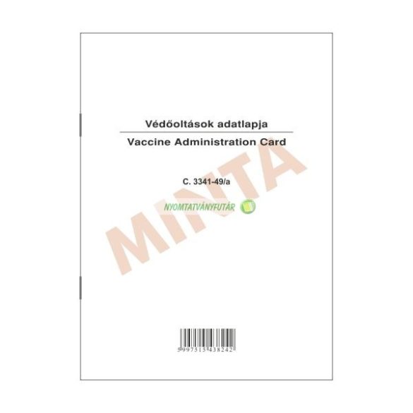C.3341-49/ A védőoltások adatlapja kiskönyv