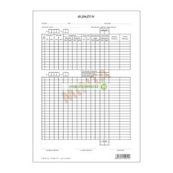 C.60-6 Jelenleti ív egyéni A/4, álló, 2 oldalas