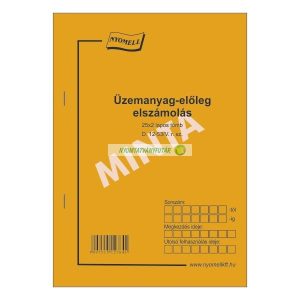 D.12-53/V Üzemanyag előleg elszámolás, A/5, 25x2