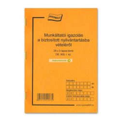D.E.905/V Munkáltatói igazolás munkahelyi nyilvántartás