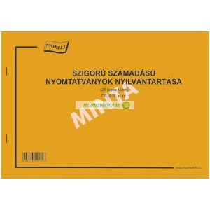 D.E.916/ÚJ Szigorú számadású nyomtavány nyilvántartó füzet