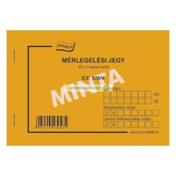 D.E.926/V Mérlegelési jegy A/6 25x3 pld