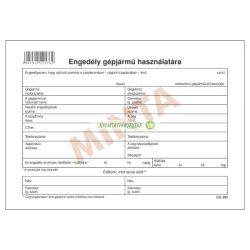D.E.933 Engedély gépkocsi használatára