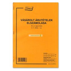   D.F.204/A/V Vásárolt árutételek elszámolása /csapos könyv/ A/4, 50x2 lap álló