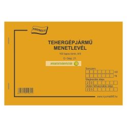 D.GJ.21 Tehergépjármű menetlevél A/5