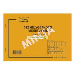   D.GJ.31 Személygépkocsi menetlevél A/5 (személyszállító szolgáltatás)