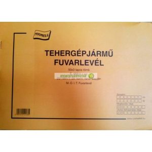 E.458/V Tehergépjármű fuvarlevél 50x3, A/4, fekvő