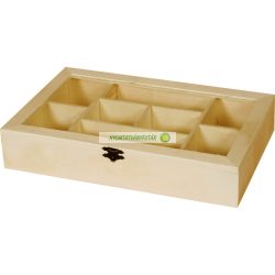 Tárolódoboz, 8 rekeszes, átl. Tetővel 30*19*5,5 cm