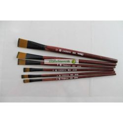   Ecset készlet, lapos 6 részes barna nyelű, méret: 2, 4, 6, 8, 10, 12