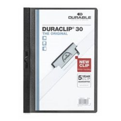   Clip-mappa, A/4, 30 lapig, Durable "Duraclip", fekete