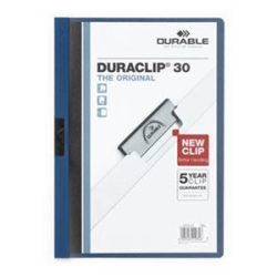  Clip-mappa, A/4, 30 lapig, Durable "Duraclip", kék