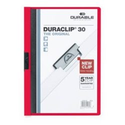   Clip-mappa, A/4, 30 lapig, Durable "Duraclip", piros