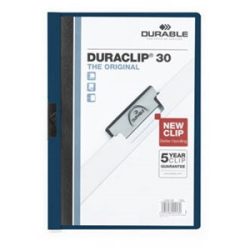   Clip-mappa, A/4, 30 lapig, Durable "Duraclip", sötétkék