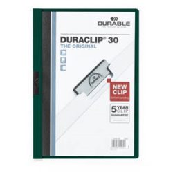  Clip-mappa, A/4, 30 lapig, Durable "Duraclip", sötétzöld