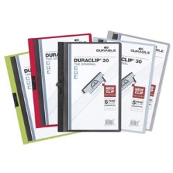   Clip-mappa, A/4, 30 lapig, Durable "Duraclip", szürke