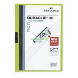   Clip-mappa, A/4, 60 lapig, Durable "Duraclip", zöld