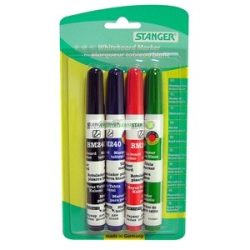   Táblamarker készlet, 1-3 mm, kerek, Stanger "BM240", 4 szín