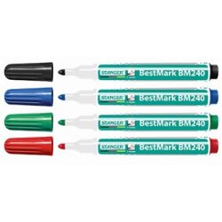   Táblamarker készlet, 1-3 mm, kerek, Stanger "BM240", 4 szín