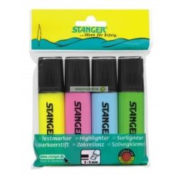 Szövegkiemelő készlet, 1-5 mm, Stanger, 4 szín