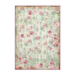 Apró rózsák írásos háttérrel