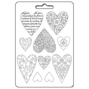 Lágy PVC öntőforma A/4 - szívek