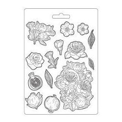 Lágy PVC öntőforma A/4 - Gránátalma és virág