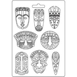 Lágy PVC öntőforma A/4 - Törzsi maszkok