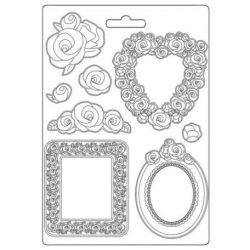 Lágy PVC öntőforma A/4 - rózsa, keret