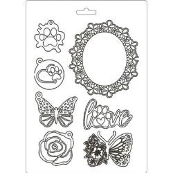 Lágy PVC öntőforma A/5 - keretek és lepkék