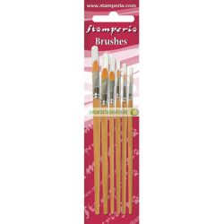 Ecset készlet, lapos macskanyelv - 12-10-8-6-4-2, Stamperia