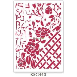 Stencil, 21x29,7 cm - Kerítés rózsákkal