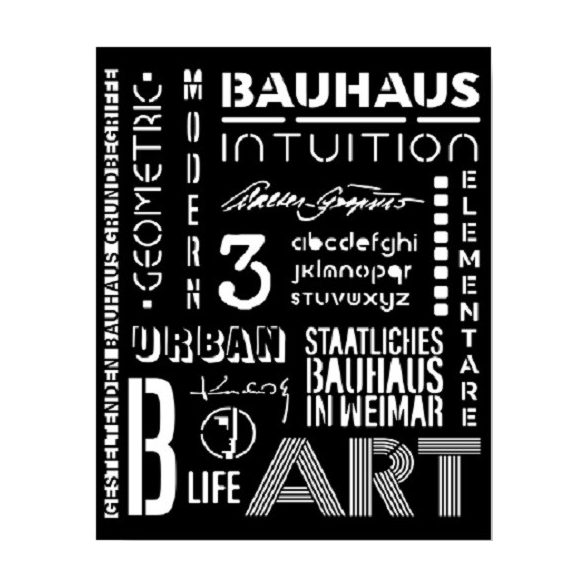 Stencil, 20x25 cm - Írás Bauhaus