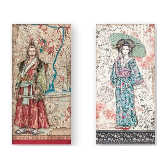 Kétoldalas papír, 15x30,5 cm, 10 db/cs, Sir Vagabund japánban