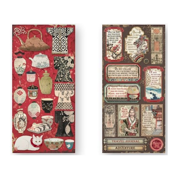 Kétoldalas papír, 15x30,5 cm, 10 db/cs, Sir Vagabund japánban