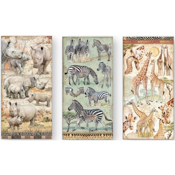 Kétoldalas papír, 15x30,5 cm, 10 db/cs, Szavanna