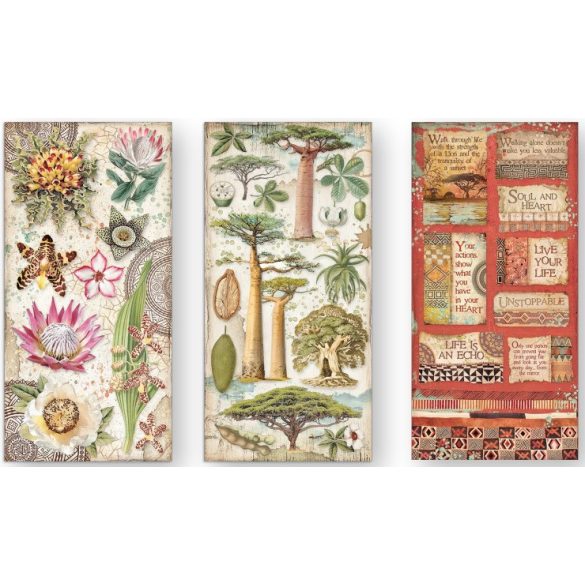 Kétoldalas papír, 15x30,5 cm, 10 db/cs, Szavanna